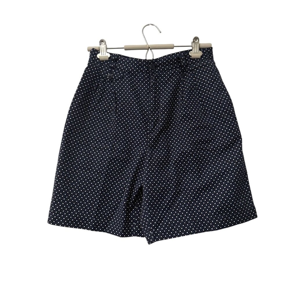 VTG Liz Claiborne Sport Navy White Polka Dot High Waisted Mom Shorts Womens 8